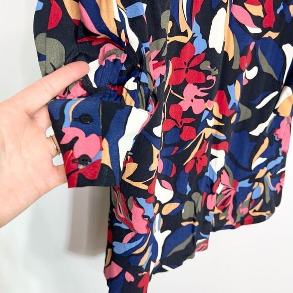 Ba&sh Shirt Dress Womens Medium Multicolor Catty Floral Long Sleeve Artsy - Picture 8 of 12